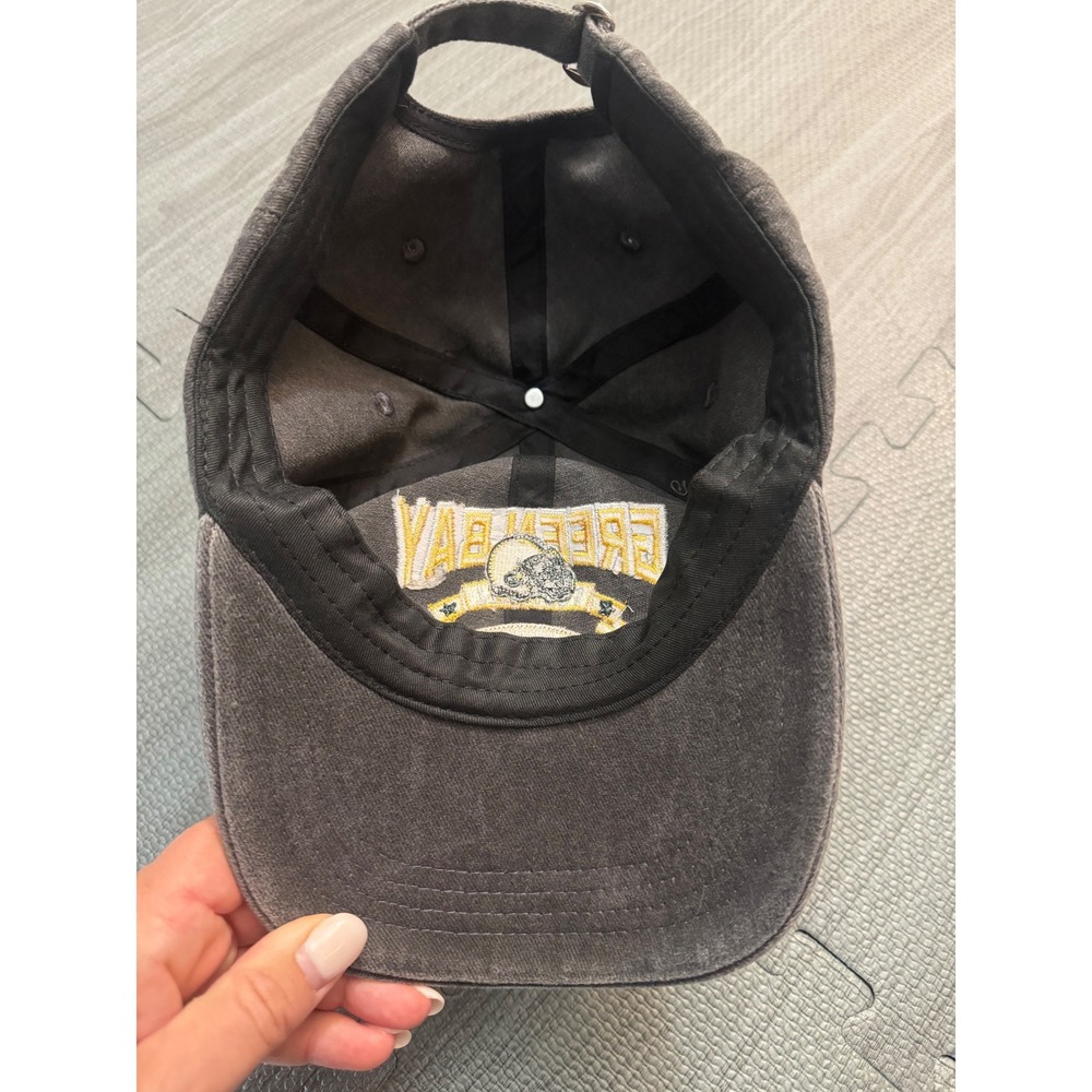 Green Bay Football Est 1919 Hat Charcoal Gray Distressed Adjustable Dad Cap - Picture 3 of 3